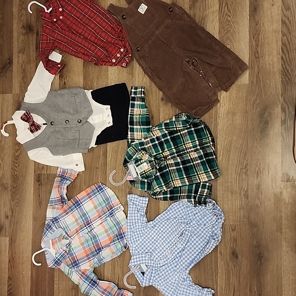 Lot of Carter's baby clothes, 6 months and one Oshkosh button-down